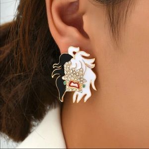 Boutique Villain Rhinestone Statement Earrings